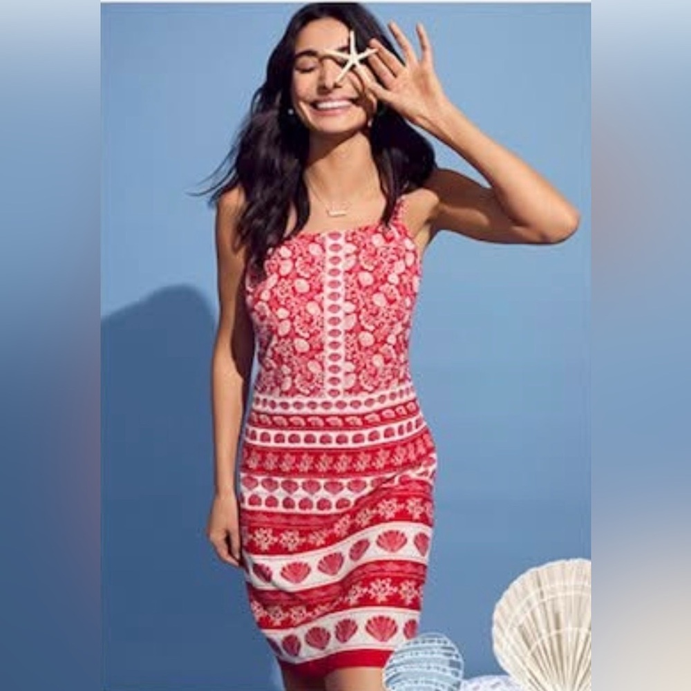 Loft Red & White Seashell Mini Dress, NWT Size 12 & 16